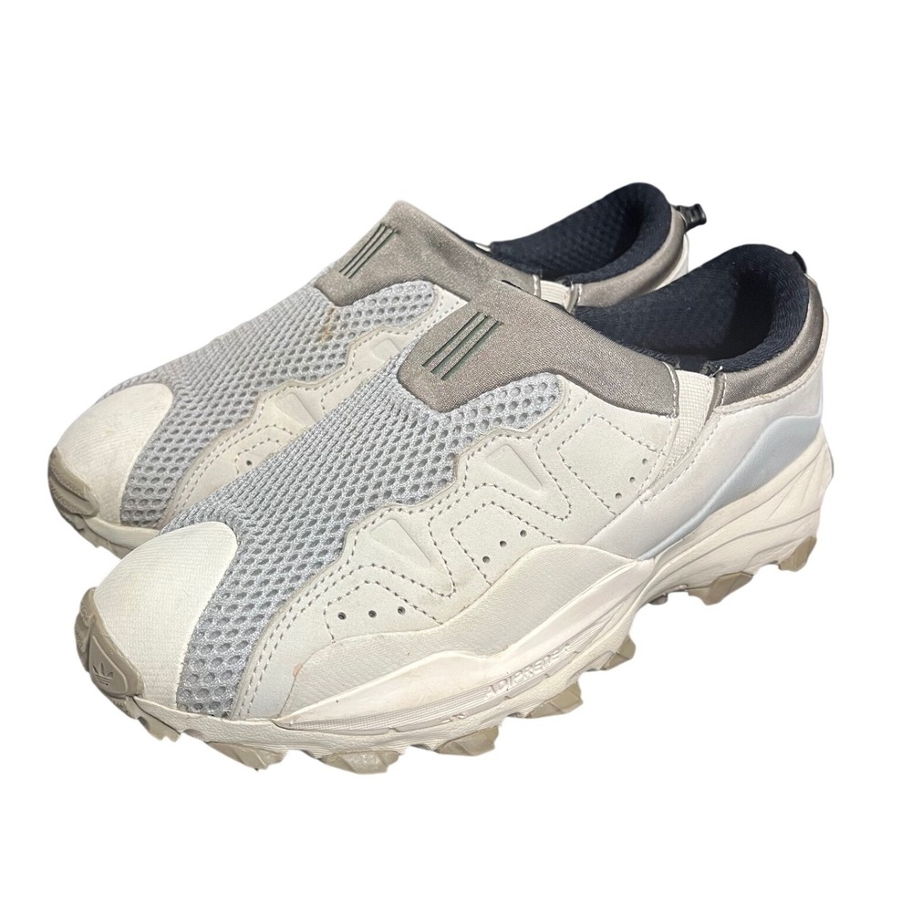 Adidas Hyperturf Adventure Shield Sneaker Mens 6 Wom 7 Grey Beige Slip On HP6050